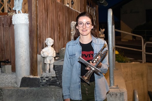 Melissia Lagger, Cornet - Ça fait du bien de se retrouver ensemble, même en comité restreint, pour sortir un peu et revivre la sensation de jouer. On donne du plaisir aux gens, mais on en prend aussi. Et beaucoup !